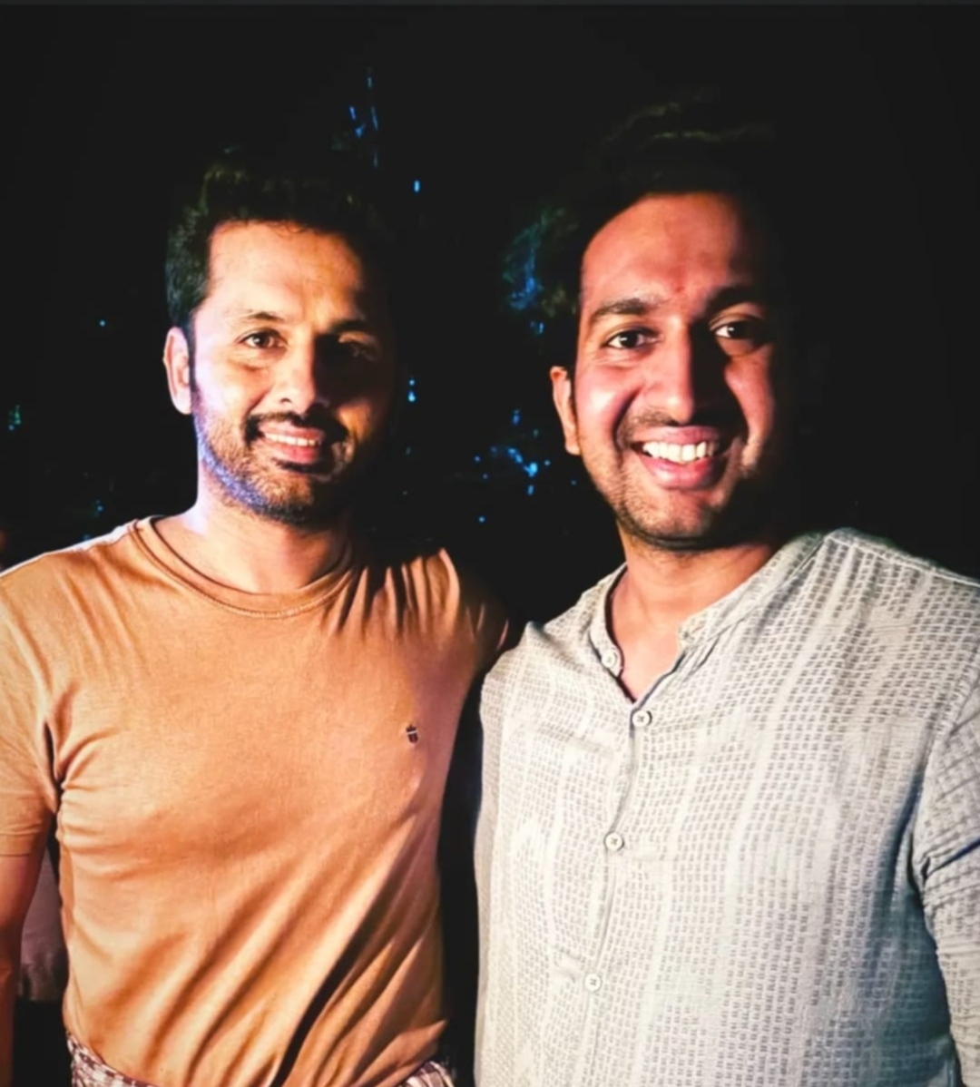Rohit with actor Nithiin