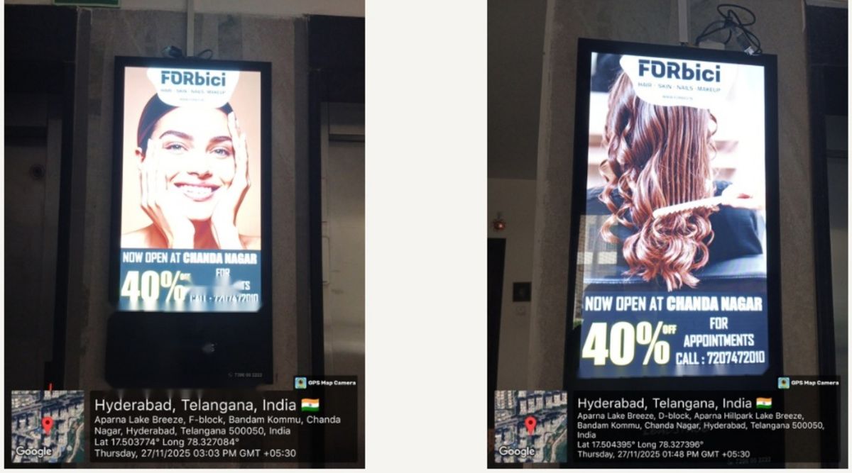 Personal care campaigns on apartment lobby screens