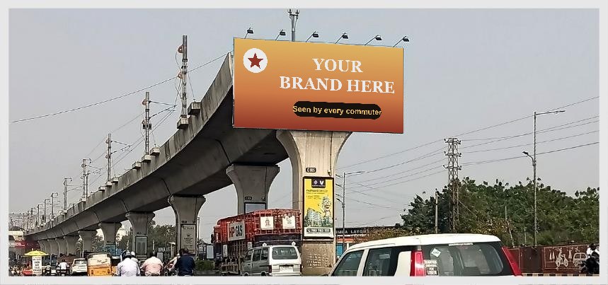 Sample brand creative on the billboard near Nagole station